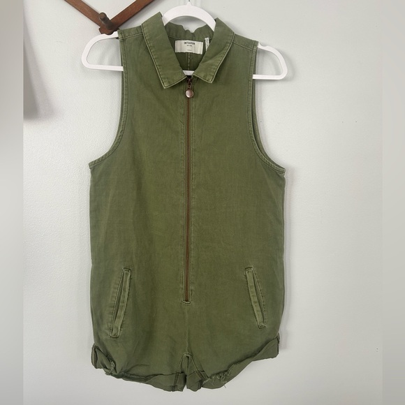 One Teaspoon | Khaki Mini Braxton Overalls - Picture 7 of 10